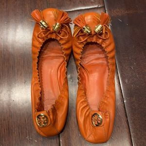 Tory Burch flats with mini tassels.
